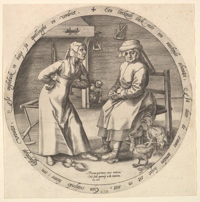 Plísavá žena a kdácká slepice, ca. 1568. od Jan Wierix