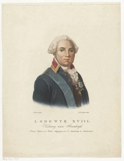 Portrét francouzského krále Ludvíka XVIII od Jan Willem Caspari