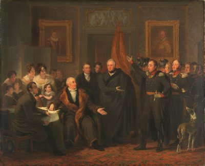 Triumvirát přebírá moc ve jménu prince z Orange, 21. listopadu 1813 od Jan Willem Pieneman