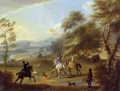 Hawking Party, kolem roku 1690 od Jan Wyck