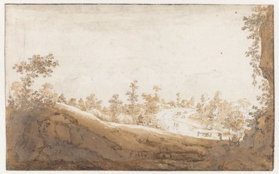 Kopcovitá krajina s vozíky mimo Brusel od Jan de Bisschop