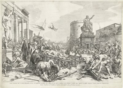 Martelaarschap van heilige Lawrence Blahoslavený Lawrence, zatímco (...) je Rome Lawrence (titul na předmětu) od Jan de Bisschop