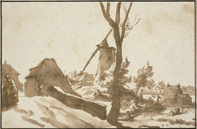 Větrný mlýn poblíž Haagu od Jan de Bisschop