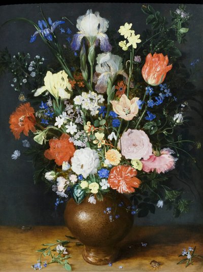 Kytice v hliněné váze, kolem roku 1609 (olej na dřevě) od Jan the Elder Brueghel