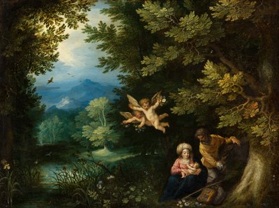 Odpočinek na útěku do Egypta, kolem roku 1595 od Jan the Elder Brueghel