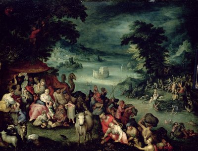 Velká potopa (ropa na mědi) od Jan the Elder copy Brueghel