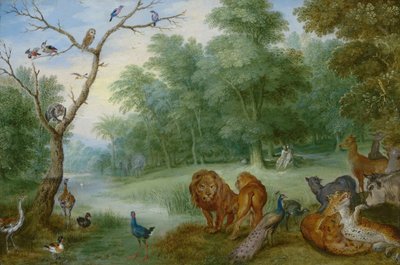 Ráj s pádem člověka, cca 1630 (olej na mědi na panelu) od Jan Brueghel the Younger