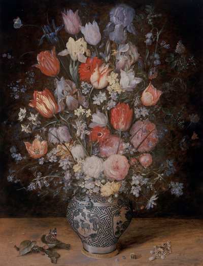 Zátiší Květin V Dřevěné Vaně od Jan the Younger Brueghel