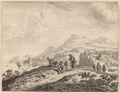Pohled na řeku Rýn od Jan van Aken after Herman Saftleven