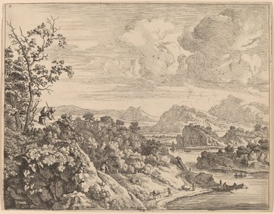 Pohled na řeku Rýn od Jan van Aken after Herman Saftleven