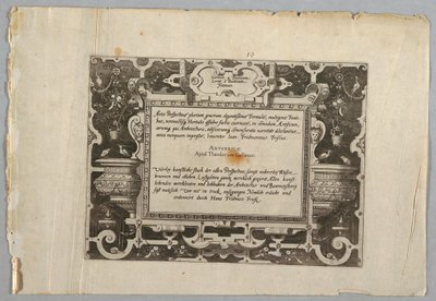 Tisk, deska od Jan van Doetechum the Elder