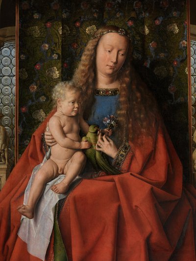 Detail Panny a Dítěte s kanovníkem Jorisem van der Paele od Jan van Eyck