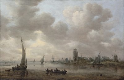Pohled na řeku Maas a Dordrecht za ní od Jan van Goyen
