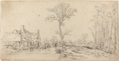Chata u řeky od Jan van Goyen