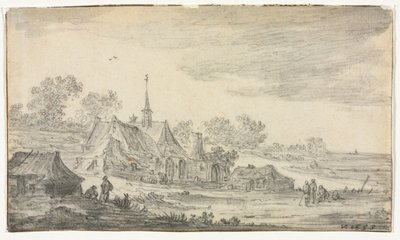 Skupina budov na pobřeží od Jan van Goyen