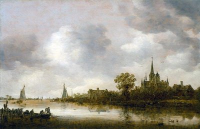 Říční krajina s kostelem v dálce od Jan van Goyen