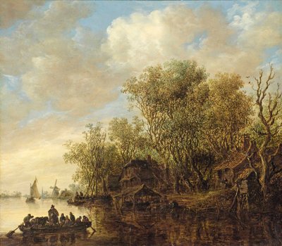 Říční krajina s trajektem od Jan van Goyen
