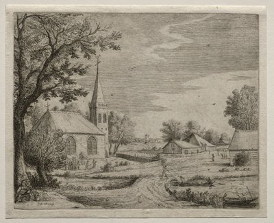 Vesnický kostel od Jan van Goyen