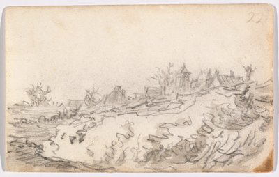 Vesnice na slunečném svahu od Jan van Goyen