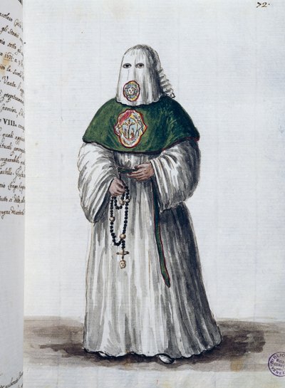 Konfraternita Kristova volebního práva, založená v kostele San Giovanni in Oleo v Benátkách, sloučením s bratrstvem San Rocco v Římě v roce 1621, svazek II f 72, Giovanni di Grevembroch nebo Grevenbroch (1731-1807) od Jan van Grevenbroeck