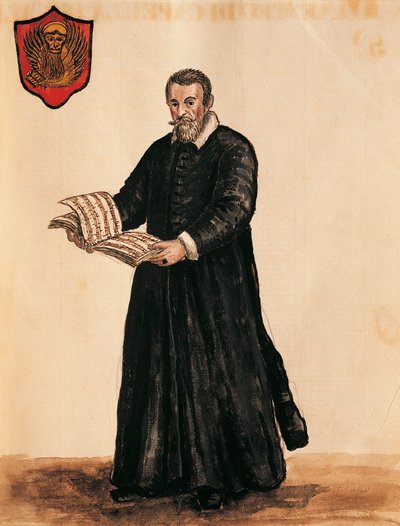 Itálie, Benátky, Portrét italského skladatele Claudia Monteverdiho (1567 - 1643) od Jan van Grevenbroeck