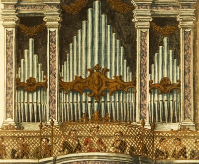 Varhany, detail z kantáty puttu, od Giovanniho Grevembrocha. Itálie od Jan van Grevenbroeck