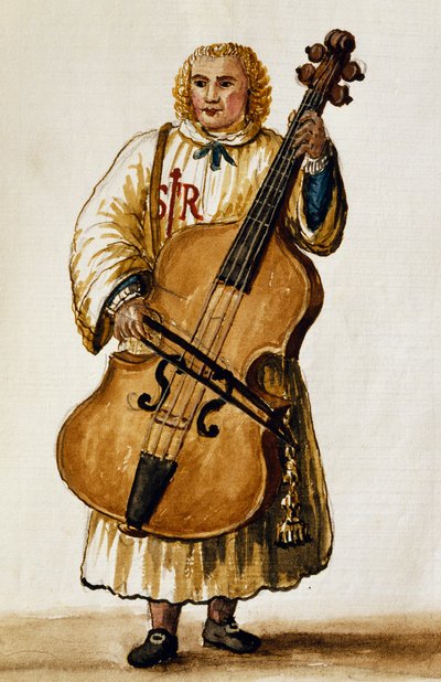 Pouliční hudebník, Giovanni Grevembroch. Itálie od Jan van Grevenbroeck