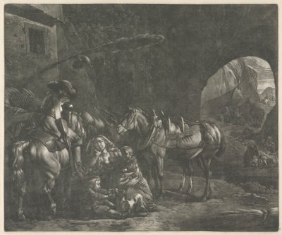 Matka dvou dětí od Jan van Huchtenburg