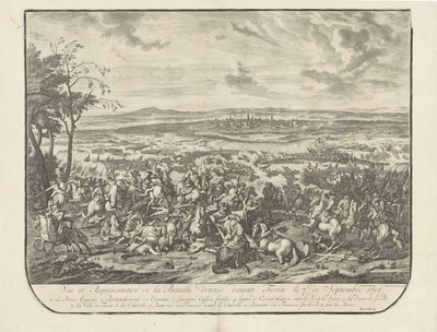 Ontzet van Turijn, 1706 Pohled a znázornění bitvy před Turínem 7. září 1706 (název na předmětu) od Jan van Huchtenburg