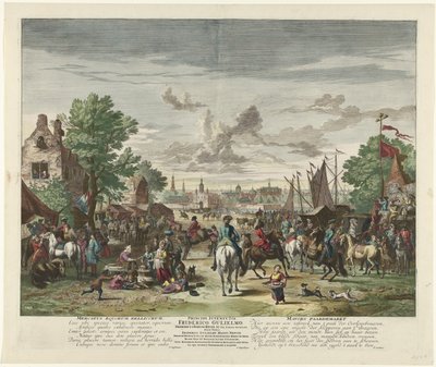 Paardenmarkt, ca. 1702 War Horse Market / Mavors Paardemarkt (název na objektu) od Jan van Huchtenburg