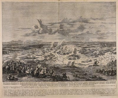 Accurata delineatio praelii Hochstetensis quo ingenti Gallorum et Bavarorum exercitu profligato caeso capto ...  Representation exacte de la fameuse bataille de Hochstet ... od Jan van Huchtenburgh