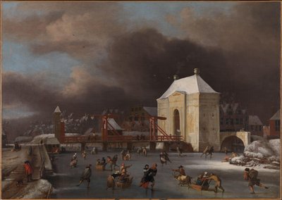 Pohled na Heiligewegspoort v Amsterdamu, cca 1660-80 (olej na plátně) od Jan van III Kessel