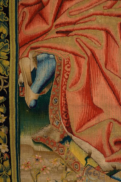 Vlámský gobelín. Patrimonio Nacional (Despedida de Cristo/Despedida de Cristo/Kristus se loučí s matkou). série: El Dosel de Carlos V/Nebe Karla V. od Jan van II Coninxloo