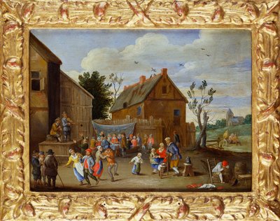 Svatební hostina na nádvoří hostince od Jan van Kessel