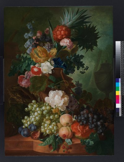 Váza s květinami a ovocem, před rokem 1808 od Jan van Os