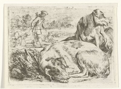 Lovec se svými psy od Jan van Ossenbeeck