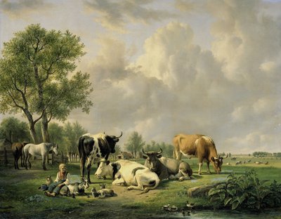 Louka se zvířaty od Jan van Ravenswaay