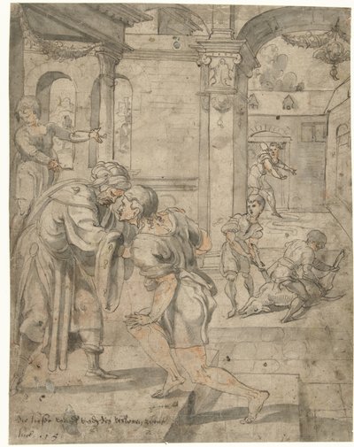 Návrat marnotratného syna od Jan van Scorel (circle of)