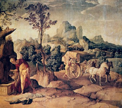 Apoštol Filip křtí eunucha, 16. století. od Jan van Scorel