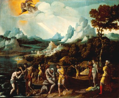 Křest Krista (olej na dřevě) od Jan van Scorel