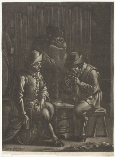 Hráči karet kolem sudu od Jan van Somer