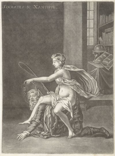 Sokratovi se jeho žena vysmívala Socrates a Xanthippe (titul na objektu) od Jan van Somer
