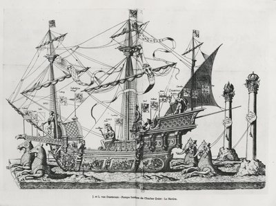Triumfální nádoba ve smutečním průvodu císaře Karla V., 1559 od Jan van and Doetechum Doetechum the elder