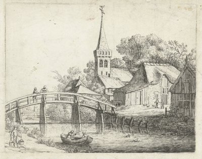 Krajina s dřevěným mostem od Jan van de Cappelle