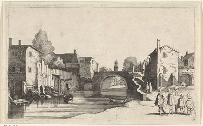 Pohled na kanál ve městě Mořské krajiny (název série) od Jan van de Velde (II)