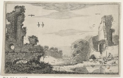 Herder bij een ruin Ruiny (název série) (název seriálu) od Jan van de Velde (II)