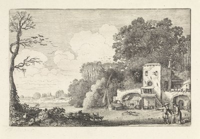 Krajina s propuštěním Hagar a Ismaela Krajiny (název série) Amenissimae aliquot requculae (název série) od Jan van de Velde (II)