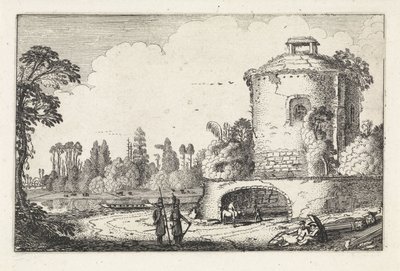 Krajina s kulatou věží Krajiny (název série) Amenissimae aliquot requculae (název série) od Jan van de Velde (II)