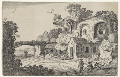 Landschap se setkal s oude burchtem Ruiny v krajině (název série) Starověké ruiny a některé z nejkrásnějších oblastí (název série) od Jan van de Velde (II)