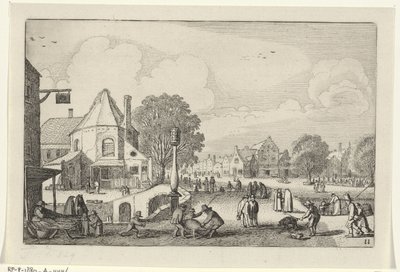 Trhový den ve městě Krajiny (název série) Amenissimae aliquot requculae (název série) od Jan van de Velde (II)
